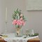 Spring Table Top Decor – Faux Flowers in Vase, Artificial Silk Roses & Eucalyptus Arrangement for Home, Office, Farmhouse, Dining Table & Coffee Table Decorations (Pink)